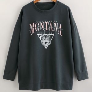 NEW Montana long sleeve graphic oversized tshirt